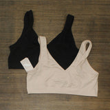 Auden Women's Nursing 2pk Pull Over Seamless Sleep Bra ZX7EM Black XL