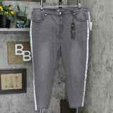 DG2 Plus Virtual Stretch Metallic Side Stripe Skinny Jeans Gray 22W