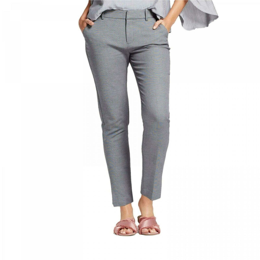 H&M Womens US 4 Ankle Length Stretch Dress Pants Business Slacks Navy Blue  | eBay