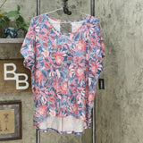 Ideology Women's Plus Size Wallflower Printed Keyhole Back Top