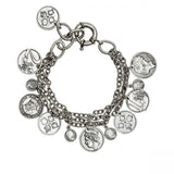 Patricia Nash Women's World Coin Triple Strand Dangle Bracelet