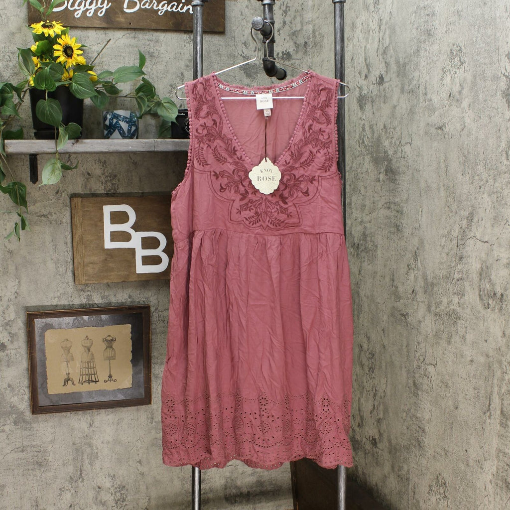 Knox Rose Women's Sleeveless Embroidered Shift Dress With Eyelet Detai Biggybargains Knox Rose Women's Sleeveless Embroidered Shift Dress With Eyelet Detai Biggybargains