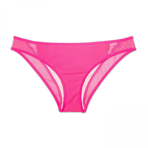 Shade & Shore Women's Sun Coast Cheeky Ribbed Mesh Inset Bikini Bottom