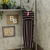 Xhilaration Women's Striped Sleeveless Square Neck Side Button Midi Dress