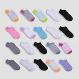 Hanes Girls' 20pk Super No Show Athletic Socks