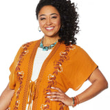 Curations Women's Embroidered Gauze Kaftan Cover Up