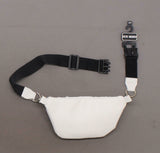Steve Madden Womens Rhinestone Trim Faux Leather Belt Bag White One Size