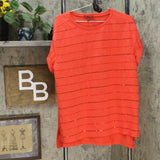 DG2 by Diane Gilman Women's Embellished Cuff Sleeve Top Red Plus 1X