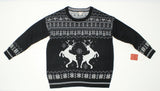 Mossimo Women's Reindeer Pattern Pullover Sweater Black Large