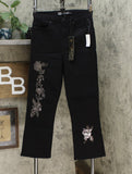 DG2 by Diane Gilman Women's Tall Floral Sequin Cropped Boot Cut Jeans