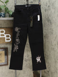 DG2 by Diane Gilman Women's Tall Floral Sequin Cropped Boot Cut Jeans