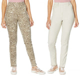 DG2 by Diane Gilman Women's Reversible Twill Pull On Skinny Jeans