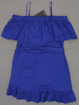 Who What Wear Women's Cotton Belted Off the Shoulder Ruffle Dress