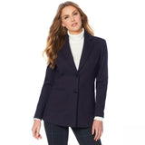 DG2 by Diane Gilman Women's Classic Ponte Blazer Jacket Navy Medium