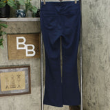 DG2 by Diane Gilman Pull-On Stretch Ponte Boot-Cut Pant Navy Petite XS