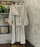 Prologue Women's Plus Size Long Sleeve Button Down Trench Coat
