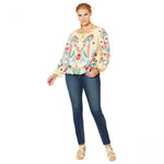 Colleen Lopez Women's Plus Size Embroidered Peasant Blouse