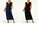 NY Collection Plus Size Sleeveless Ruched Empire Waist Maxi Dress