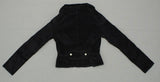Wina Coat Women's Chiffon Trimmed Corduroy Fitted Blazer Black Small