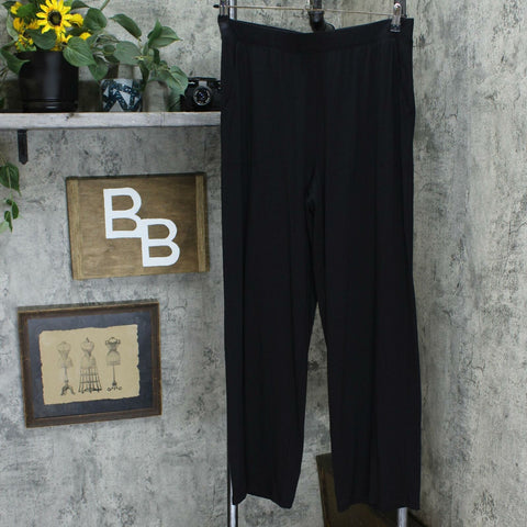Denim & Co. Women's Pull On Wide Leg Beach Pants Black Medium