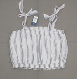 Universal Thread Women's Cotton Striped Ruffle Tie Strap Tank Top