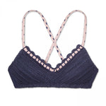Xhilaration Women's Crochet Scallop Edge Triangle Bikini Top