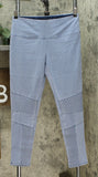 DG2 by Diane Gilman Slim Sleek Knit Denim Moto Jeggings Chambray Large