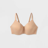 Auden Women's Plus Size Wirefree Bra Tan 42DD