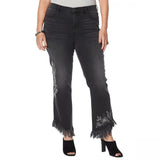 DG2 by Diane Gilman Women's Tall Embellished Fringe Hem Cropped Jeans