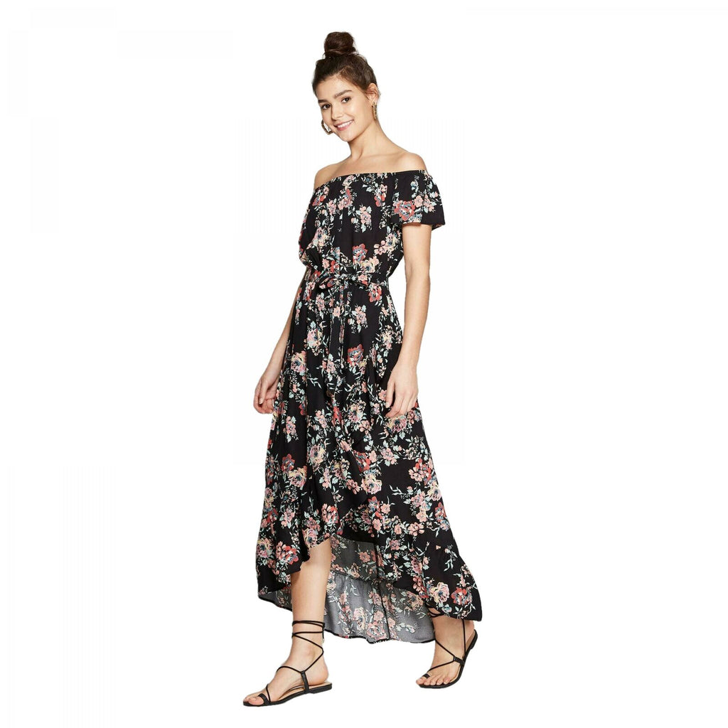 Xhilaration Women's Floral Off the Shoulder High Low Hem Maxi Dress – Biggybargains Xhilaration Women's Floral Off the Shoulder High Low Hem Maxi Dress – Biggybargains