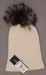 Raffaello Bettini Women's Raccoon Fur Pom-Pom Italy Cashmere Beanie