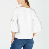 Charter Club Women's Linen Bell Sleeve Top