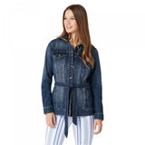 Laurie Felt Women's Plus Size Classic Denim Belted Jacket
