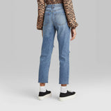 Wild Fable Women's High Rise Distressed Straight Ankle Length Jeans
