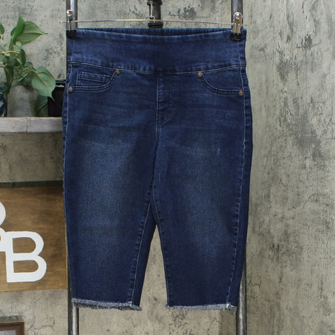 DG2 by Diane Gilman Women's Classic Stretch Pull On Bermuda Shorts Indigo Small