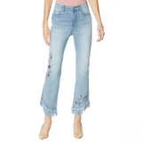 DG2 by Diane Gilman Women's Tall Embellished Fringe Hem Cropped Jeans