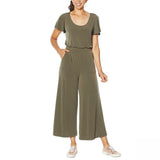 G by Giuliana Women's Flutter Sleeve Cropped Wide Leg Jumpsuit