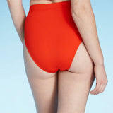 Xhilaration Women's Ribbed High Leg High Waist Bikini Swim Bottom