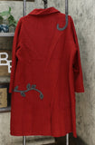Rara Avis By Iris Apfel Women's Wool Blend Animal Embroidered Coat
