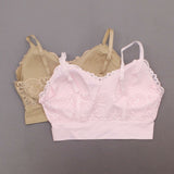 Rhonda Shear 2 Pack Lace Leisure Bras With Removable Pads Nude/ Pink XL