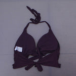Kona Sol Women's Faux Wrap Halter Bikini Top Burgundy XL
