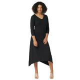 G.I.L.I. Women's Peached Knit V-Neck Dress With 3/4-Sleeves