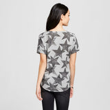 Grayson Threads Women's Stars Printed Short Sleeve Drapey Pocket T-Shirt