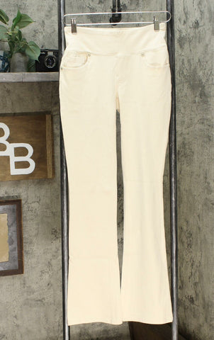 DG2 by Diane Gilman Women's Stretch Knit Twill Boot Cut Jeggings Cream XS