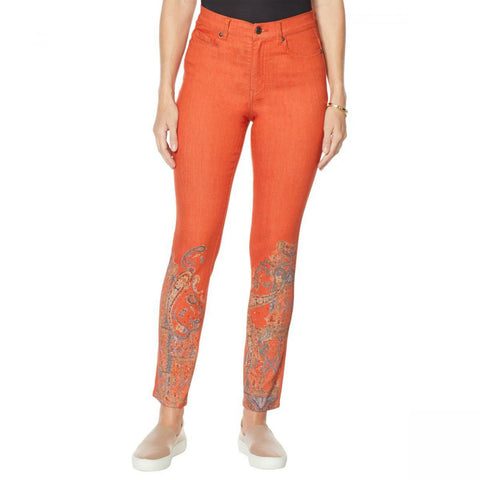 DG2 by Diane Gilman Petite Classic Stretch Artwork Printed Jeans