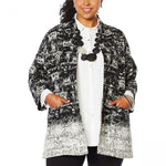 MarlaWynne Women's Plus Size Stipple Jacquard Jacket