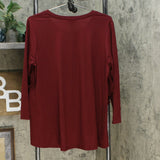 DG2 by Diane Gilman Women's Ruffled Knit Hi Low Hem Top