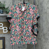 Laurie Felt Women's Button Front Blouse With Butterfly Sleeves