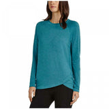 Danskin Women's Long Sleeve French Terry Crossover Top