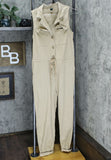 Wild Fable Women's Sleeveless V Neck Button-Front Utility Jumpsuit Khaki Small